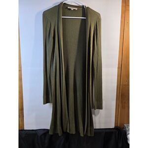 LOFT LONG SLEEVE OLIVE GREEN LONG  OPEN CARDISWEATER. WOMENS LONG SLEEVE 0526-20